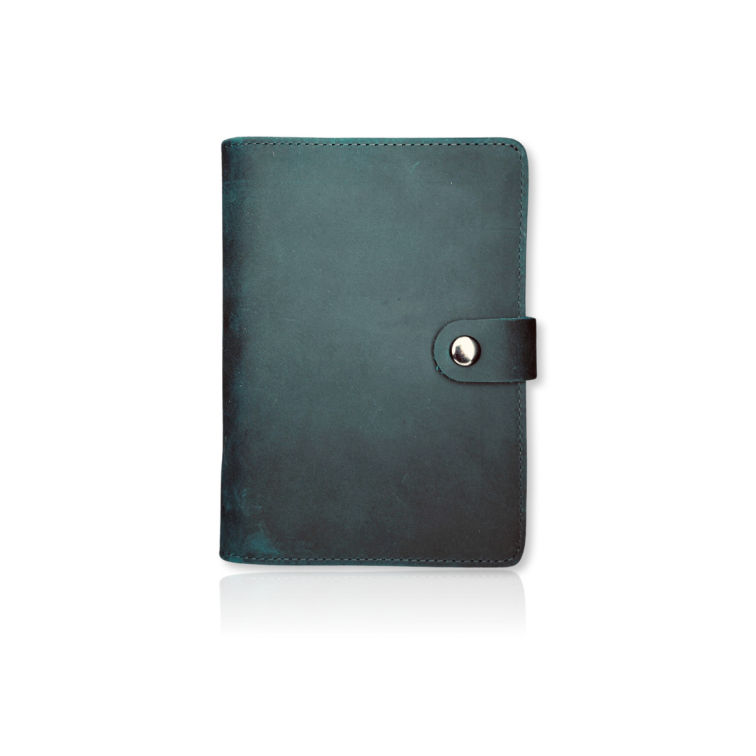 Blue Individual Airtag Passport Holder designed from premium leather with built-in Airtag pocket and RFID protection