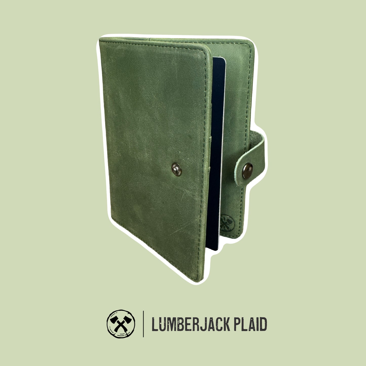Genuine Leather AirTag Passport Holder (Green)