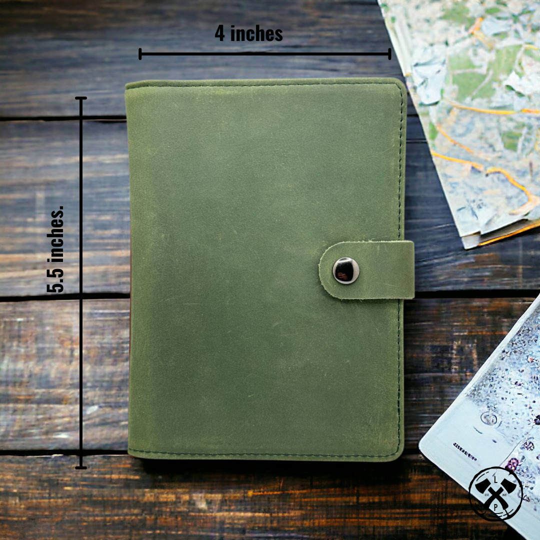 Genuine Leather AirTag Passport Holder (Green)