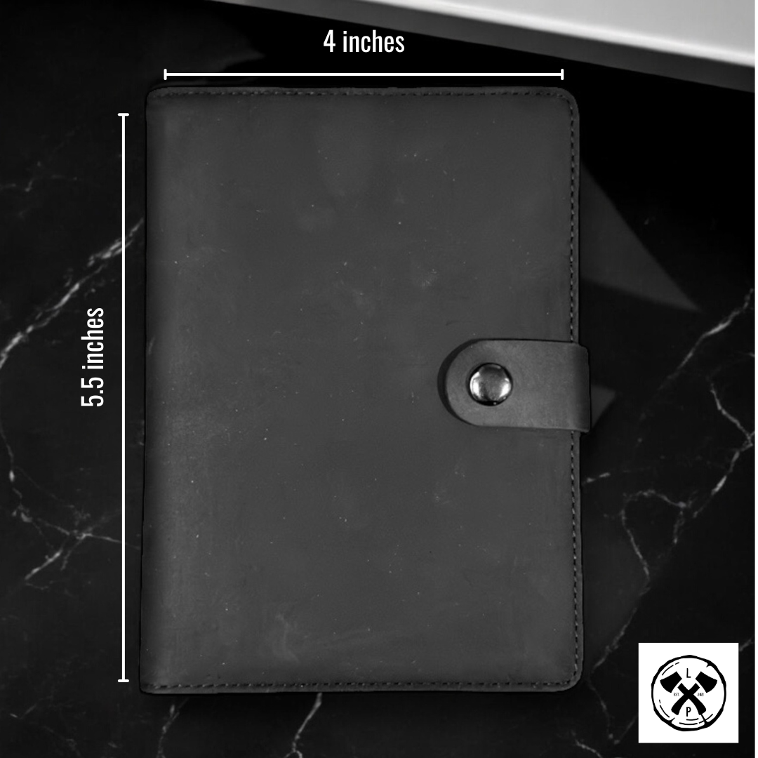 Genuine Leather AirTag Passport Holder (Black)