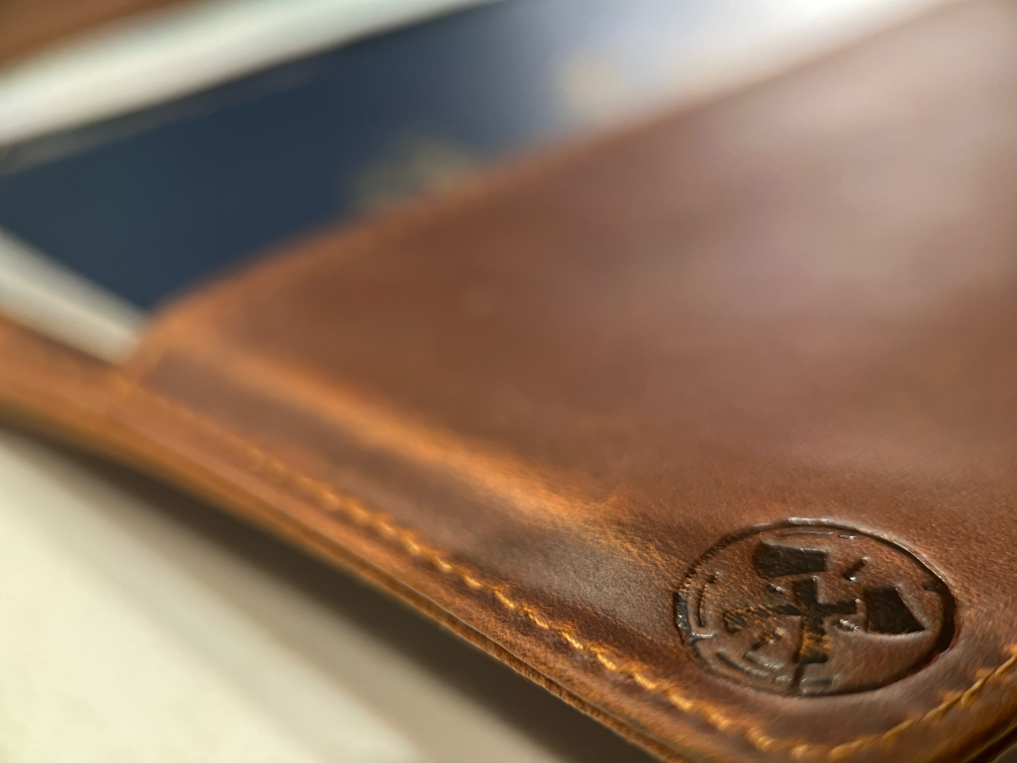 Genuine Leather AirTag Passport Holder (Brown)
