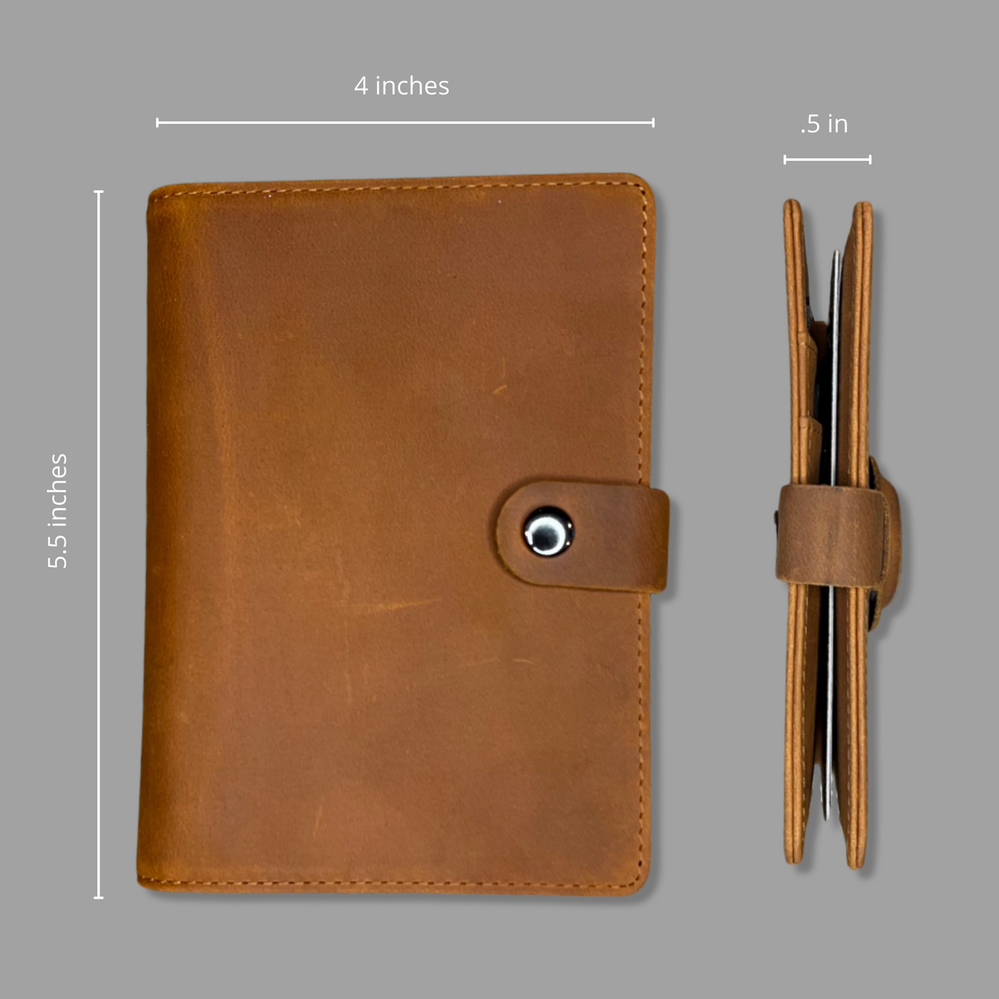 Genuine Leather AirTag Passport Holder (Brown)