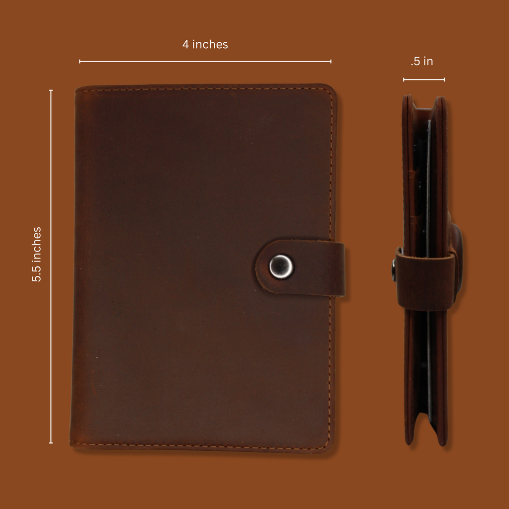 Genuine Leather AirTag Passport Holder (Coffee)