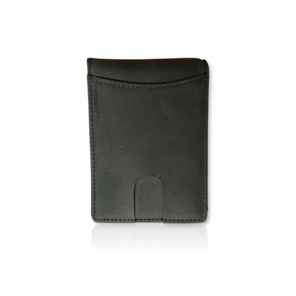 Full Grain Leather AirTag Wallet (Black +Red Tab)