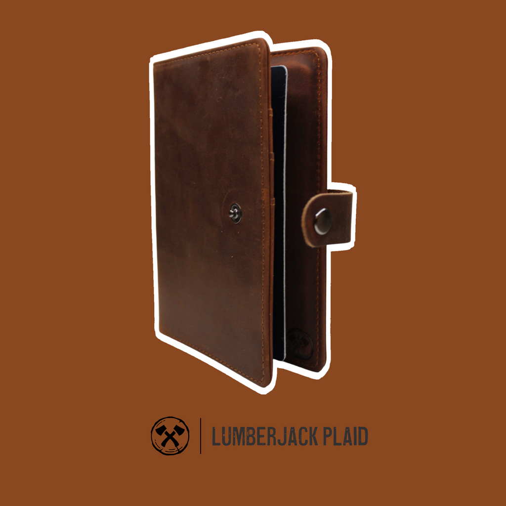 LumberJack Plaid Leather AirTag Passport Holder